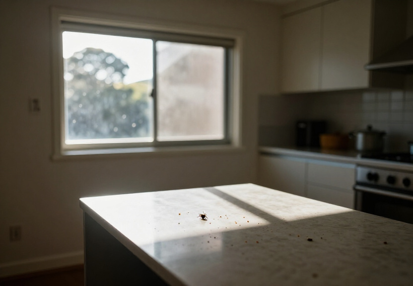 Cockroaches in a commercial storage area in Abbotsford before removal
